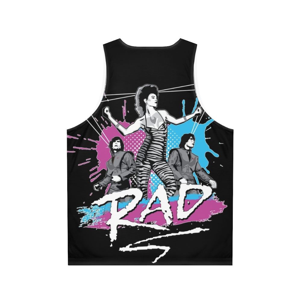 1980s unisex tank top with retro dance music design - Back