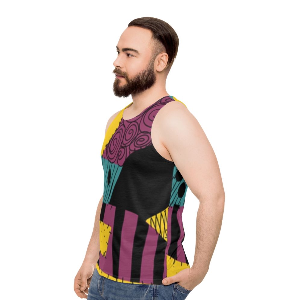 Sally Patchwork Unisex Nightmare Before Christmas Tank Top - men side