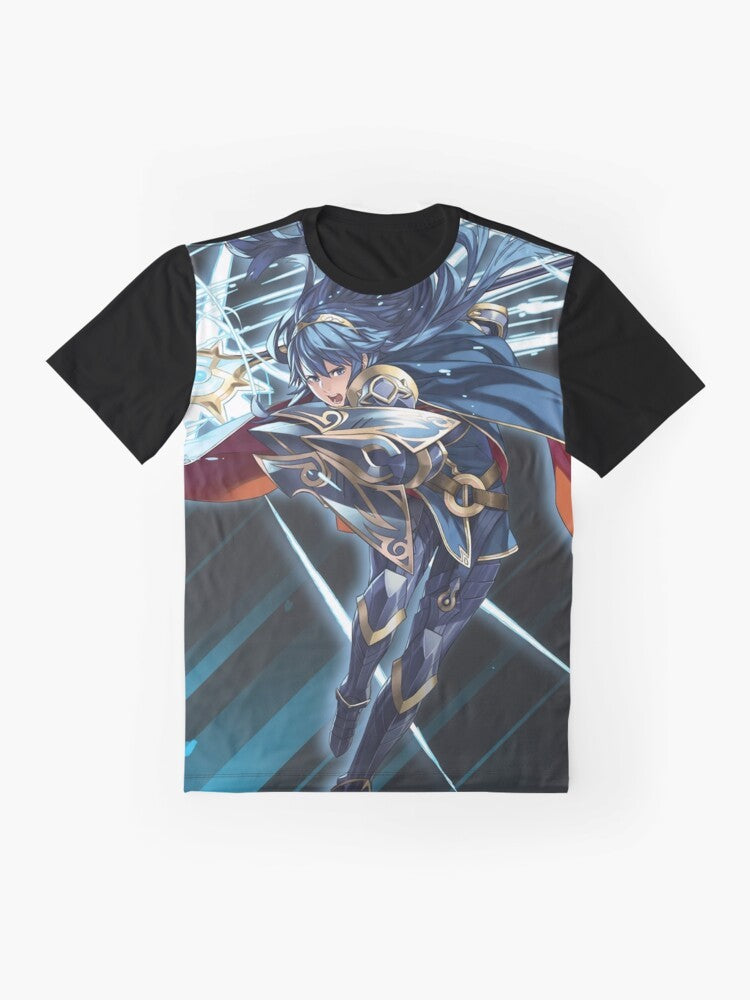 Brave Princess Lucina from Fire Emblem Heroes graphic t-shirt design - Flat lay