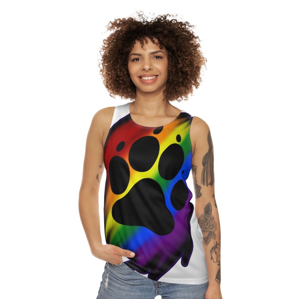 Colorful rainbow graphic unisex tank top - women