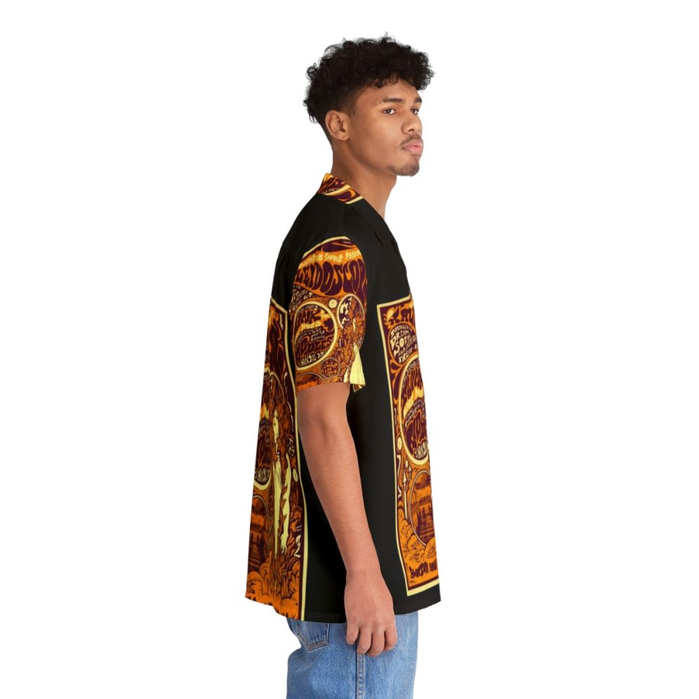 Psychedelic Kaleidoscope Hawaiian Shirt with Retro 60s Music Graphics - People Pight