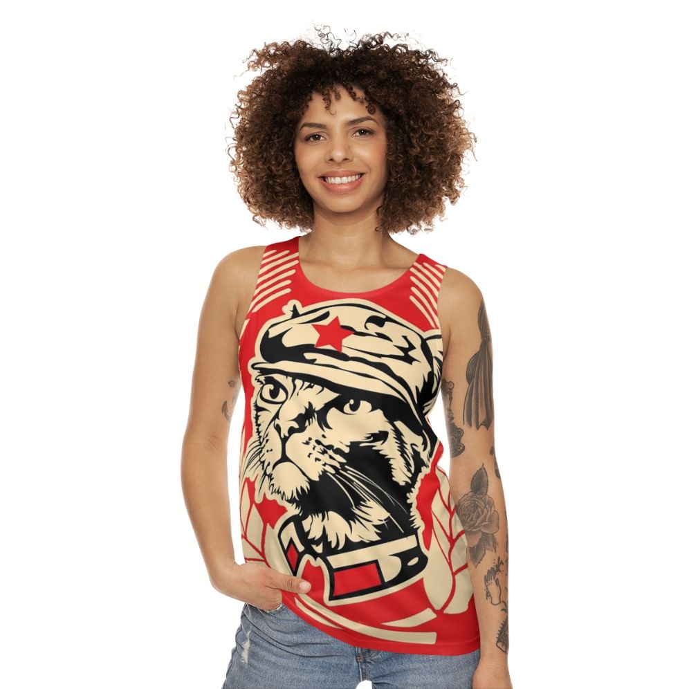 Mini Kitty Commune cat lover's unisex tank top - women