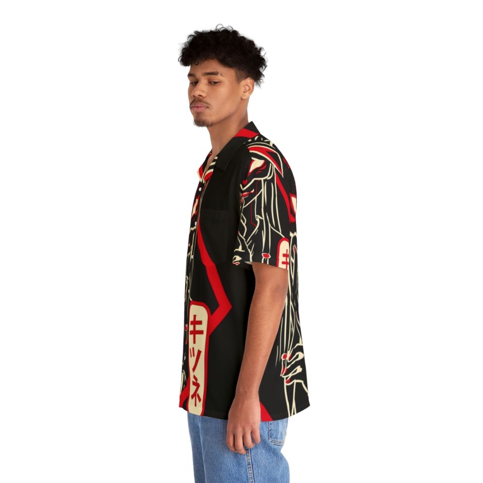 Kitsune Red Spirit Fox Hawaiian Shirt - People Left