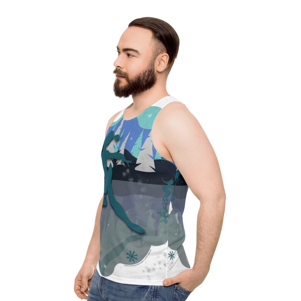 Ice skater wearing unisex tank top - men side