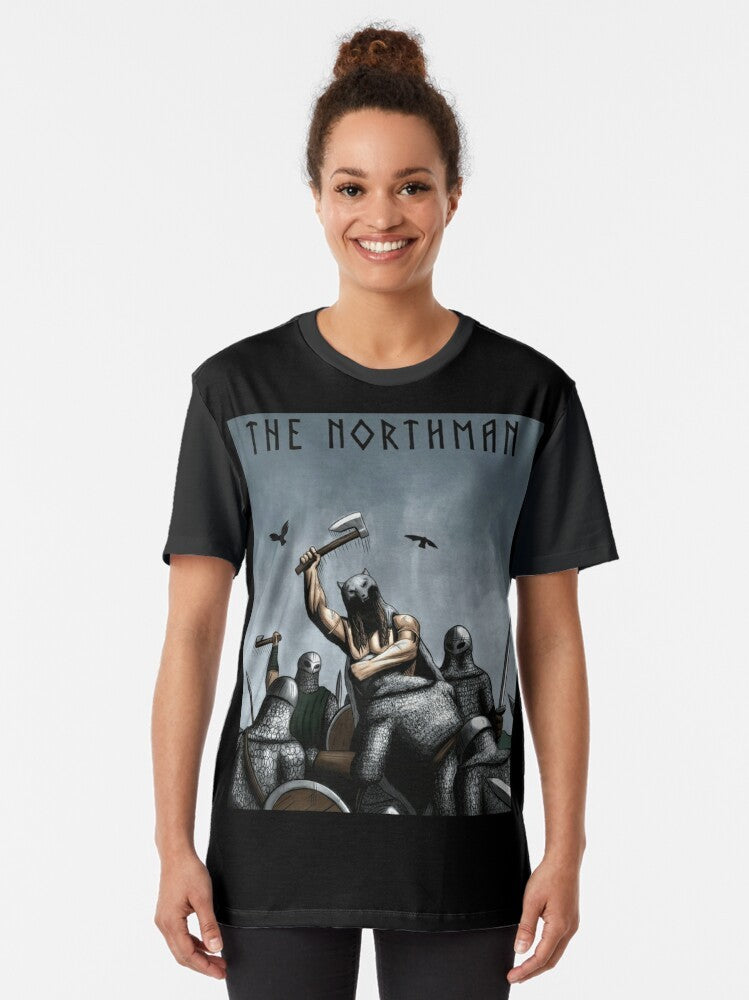 The Northman Viking Graphic T-Shirt featuring characters from the popular film - Women