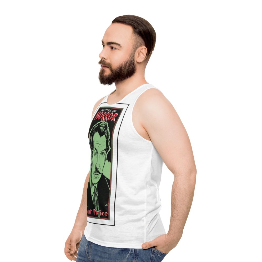 Unisex tank top featuring Vincent Price, the master of horror - men side