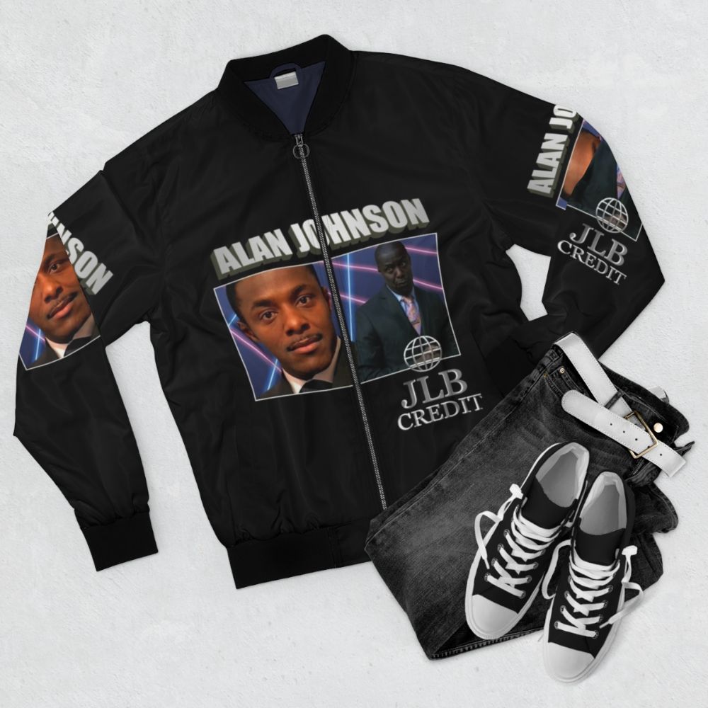 Peep Show Alan Johnson 90s Tribute Bomber Jacket - Flat lay