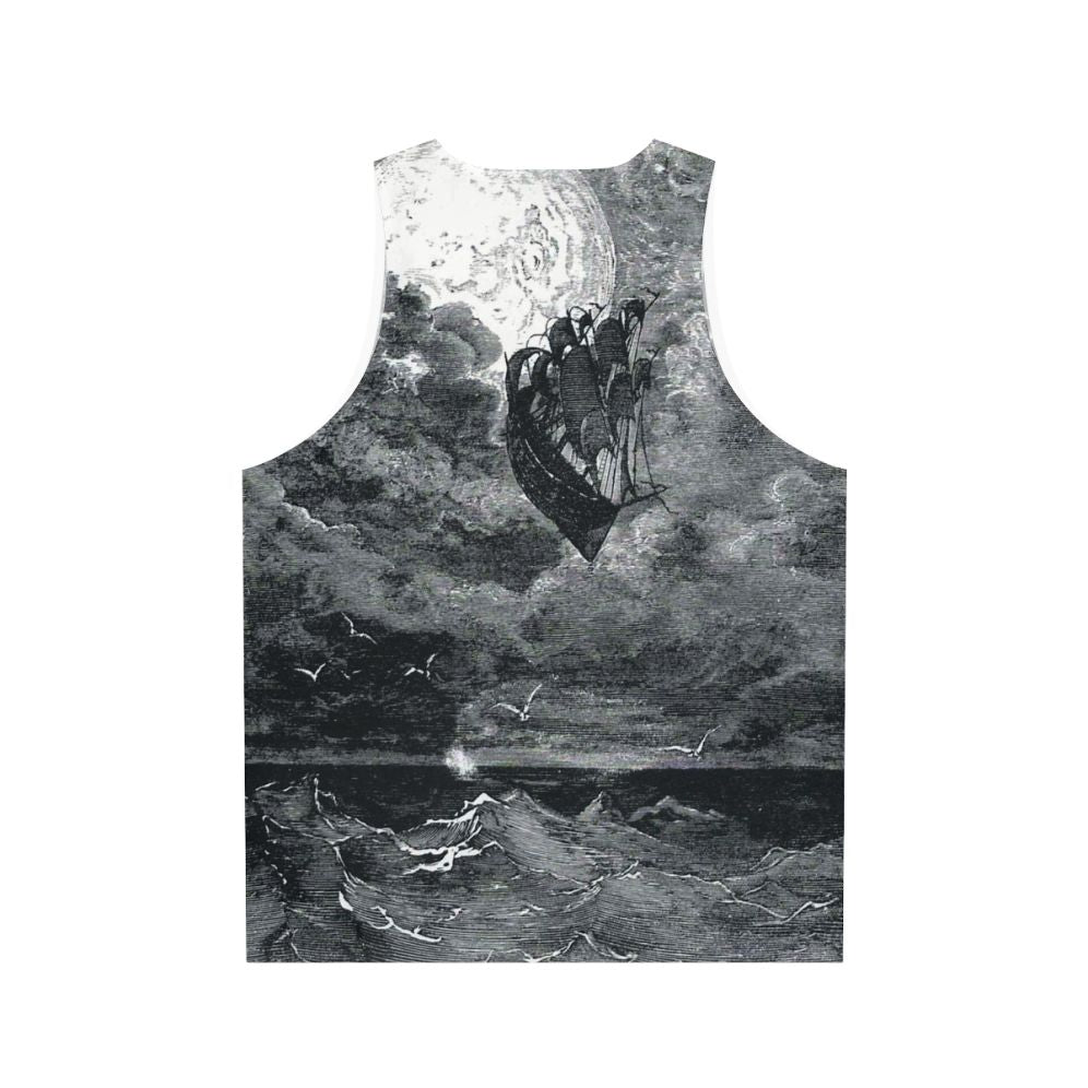 Gustave Dore's vintage engraving of a voyage to the moon on a unisex tank top - Back