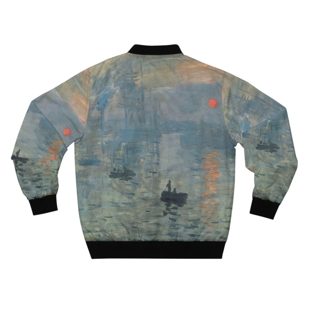 Claude Monet Impression Sunrise Fine Art Bomber Jacket - Back