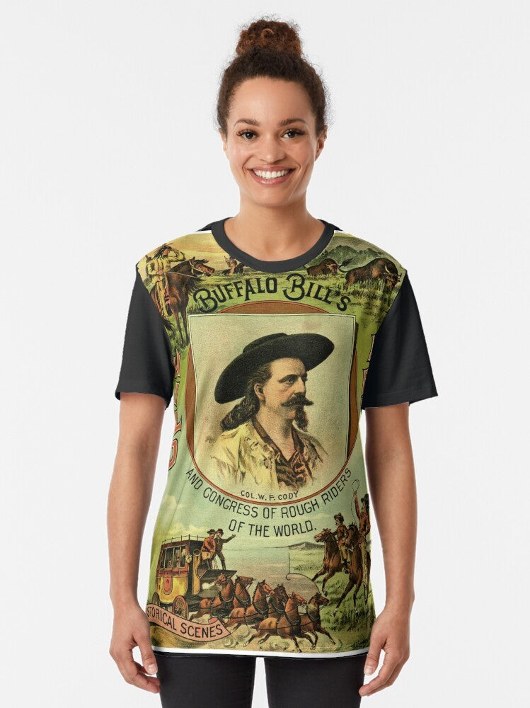 Vintage Buffalo Bill Wild West Show Graphic T-Shirt - Women