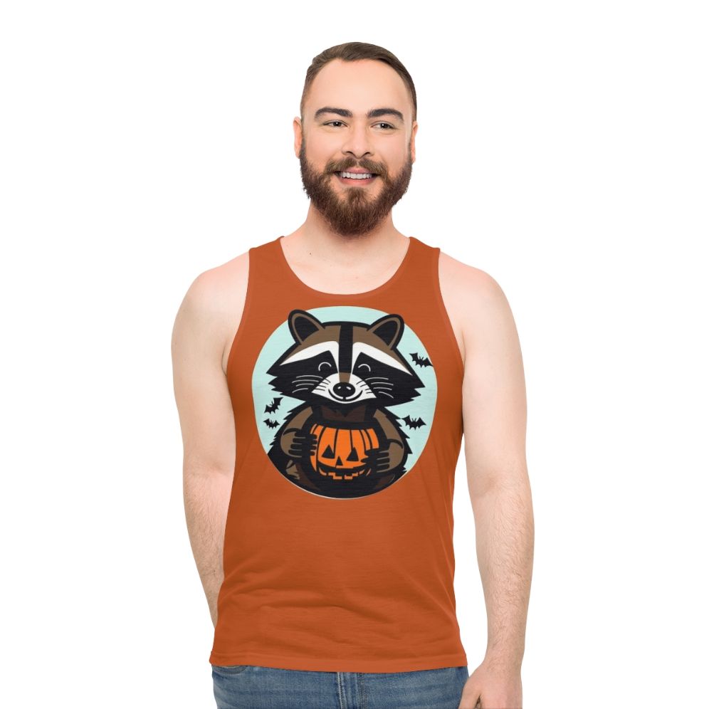 Trick Or Trash Raccoon Unisex Halloween Tank Top - men