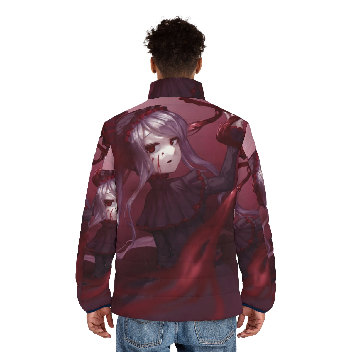 Overlord Shalltear Bloodfallen Puffer Jacket featuring the character from the popular anime and manga series - men back