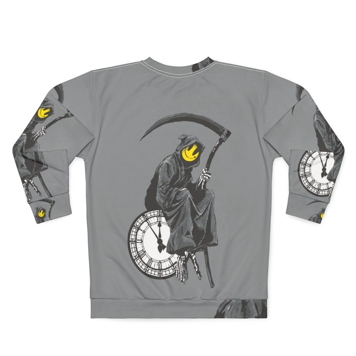 Banksy Grim Reaper Clock Sweatshirt - Back