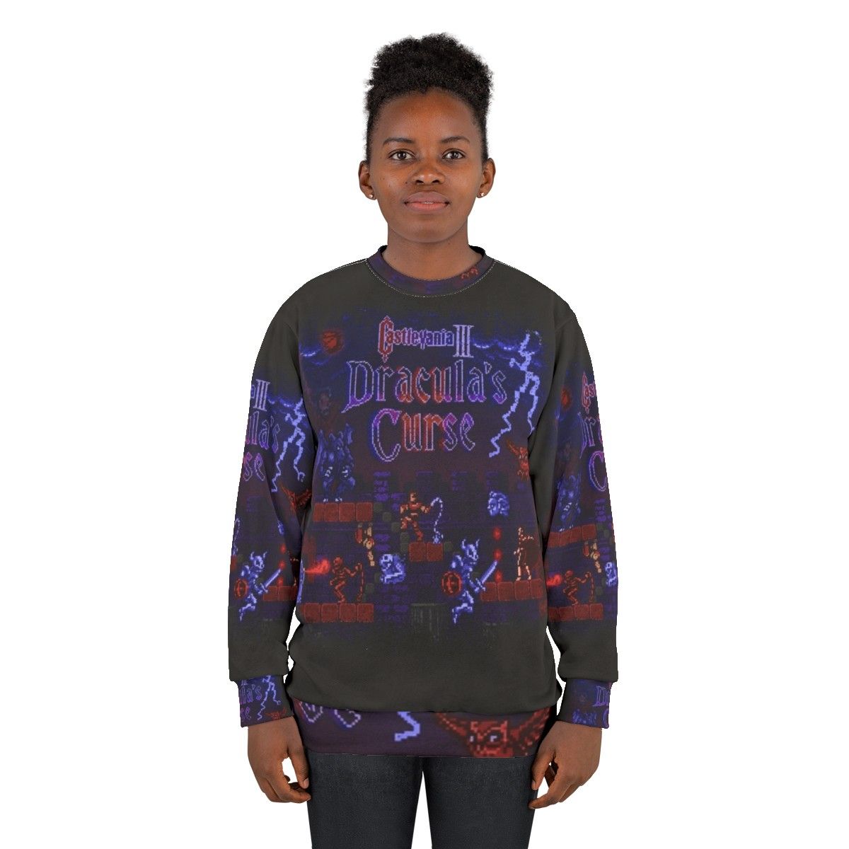 Castlevania Dracula's Castle Retro Gaming Sweatshirt - women