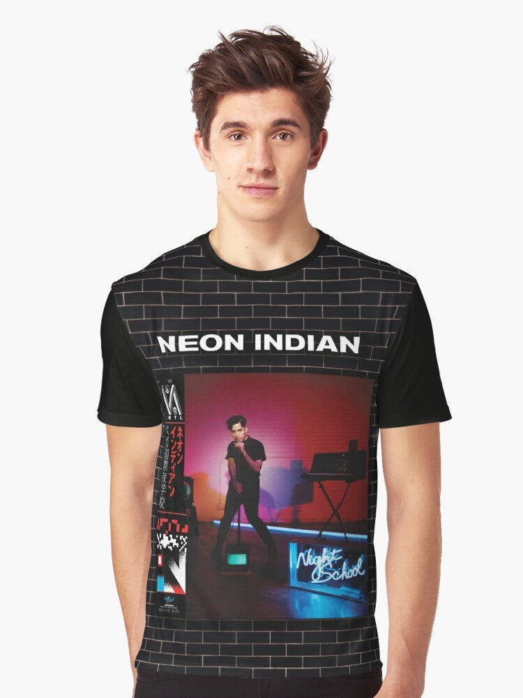 Neon Indian electronic music indie bands graphic t-shirt design - Men