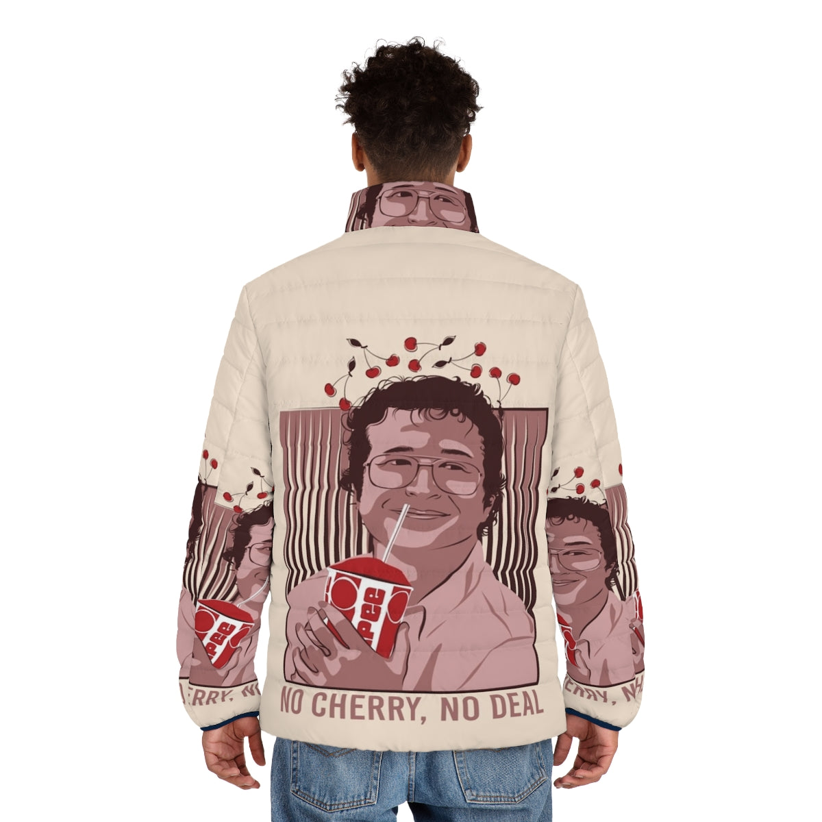 Alexei Smirnoff Puffer Jacket featuring Stranger Things Demogorgon and Upside Down design - men back