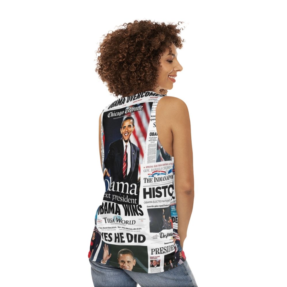 Obama 2008 commemorative unisex tank top - women back