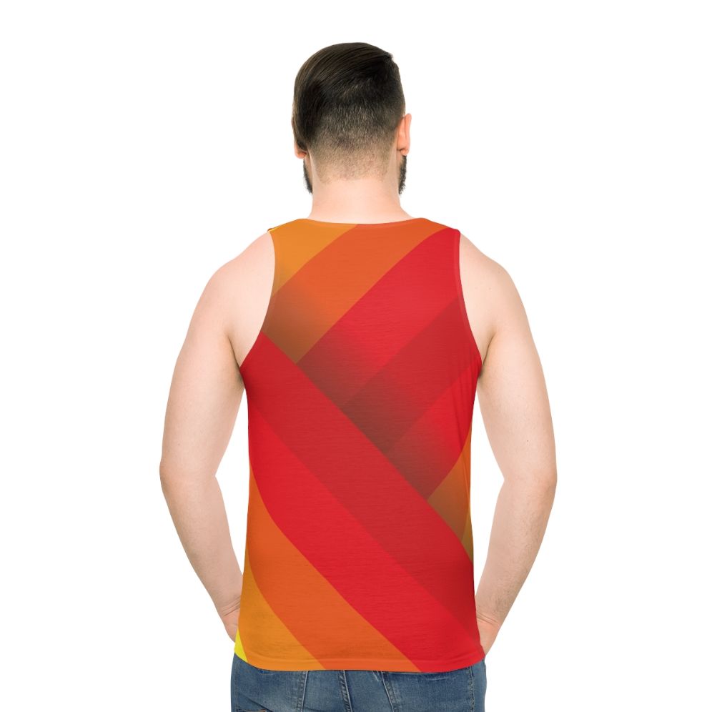 Colorblock striped unisex tank top - men back