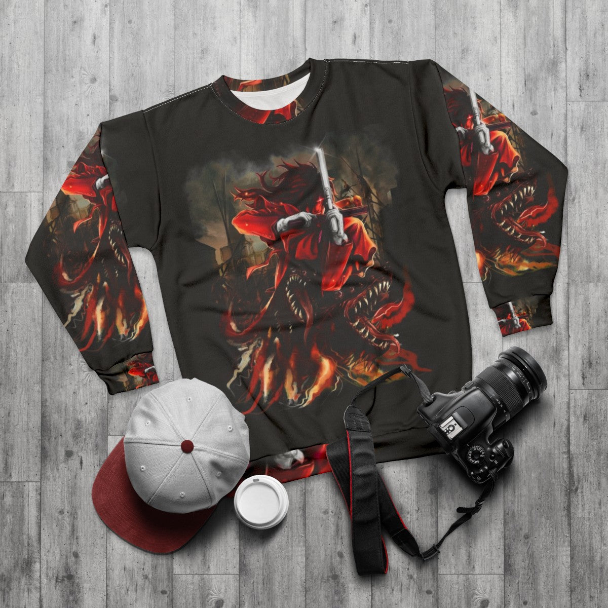 Hellsing Alucard The Bird of Hermes Sweatshirt - flat lay