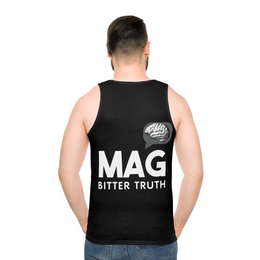 Trendy unisex tank top with graphic design - men back