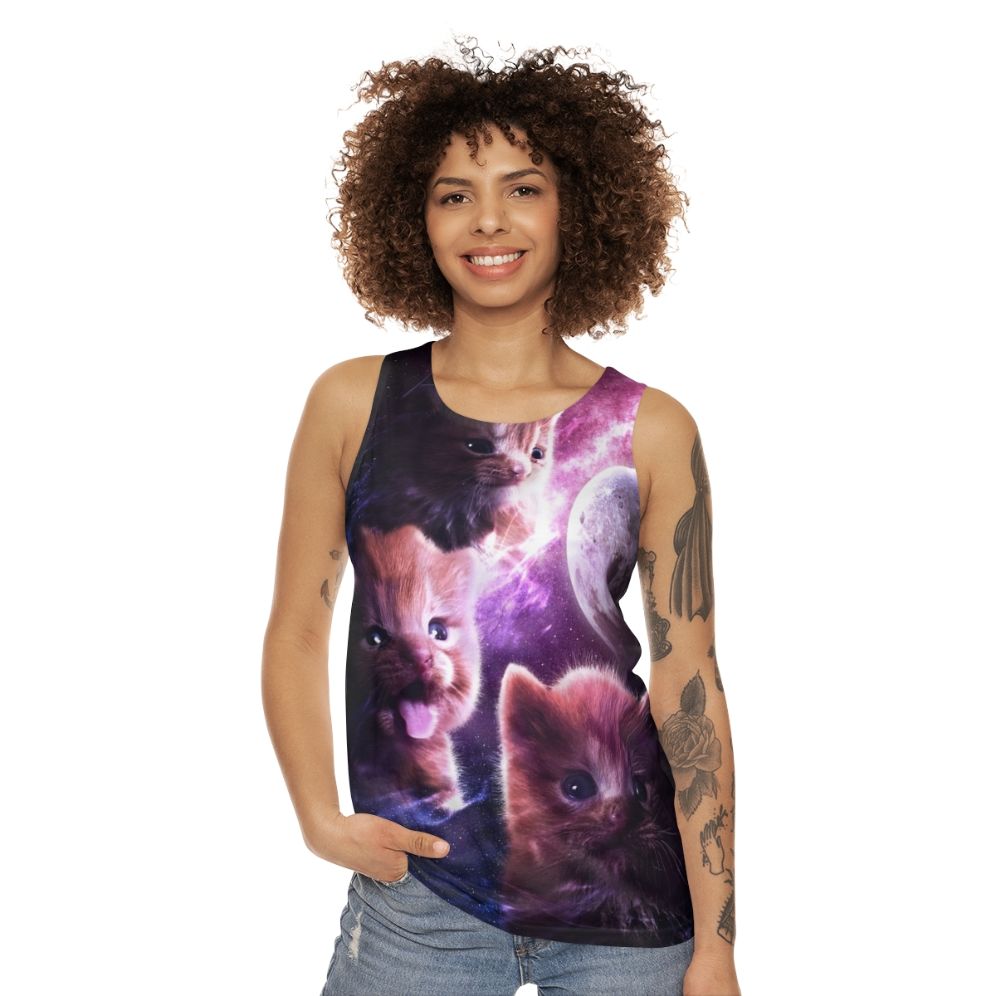 Unisex Tank Top with Degenerate Moon Design - women