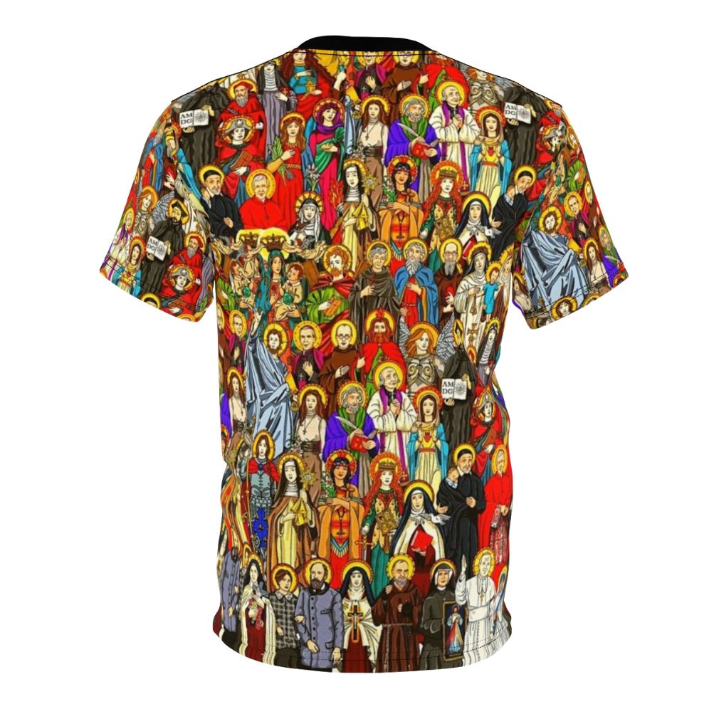 Commemorative Catholic Saints Christian Art Design T-Shirt - Back