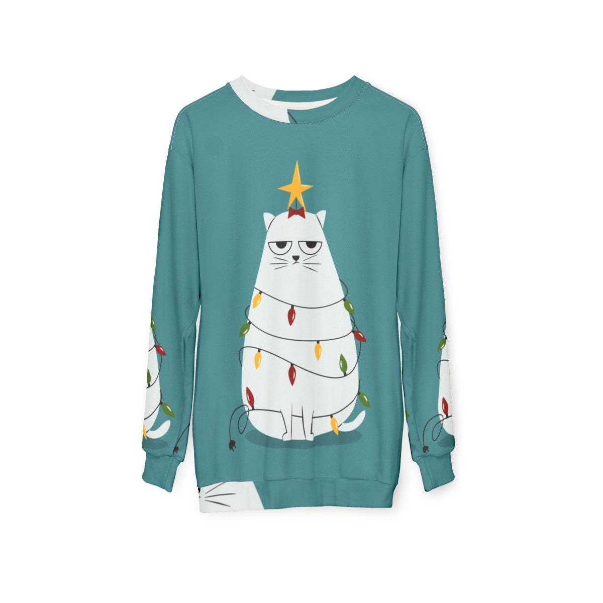 Grumpy Christmas Cat Sweatshirt - hanging