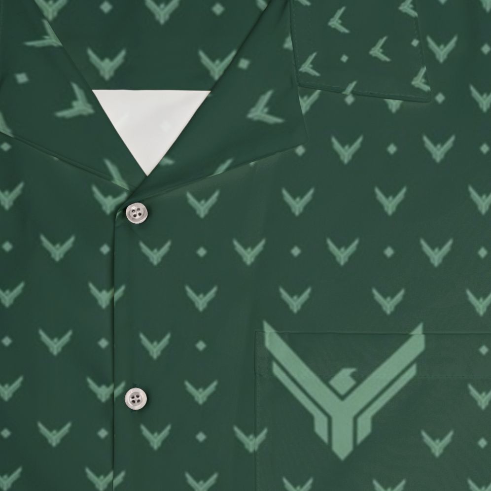 Dune-inspired Hawaiian shirt with Atreides House pattern - Detail