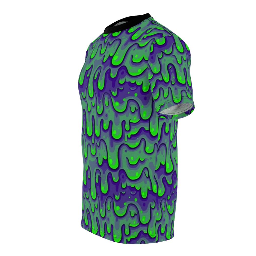 Vibrant and eye-catching slime pattern AOP t-shirt design - men left