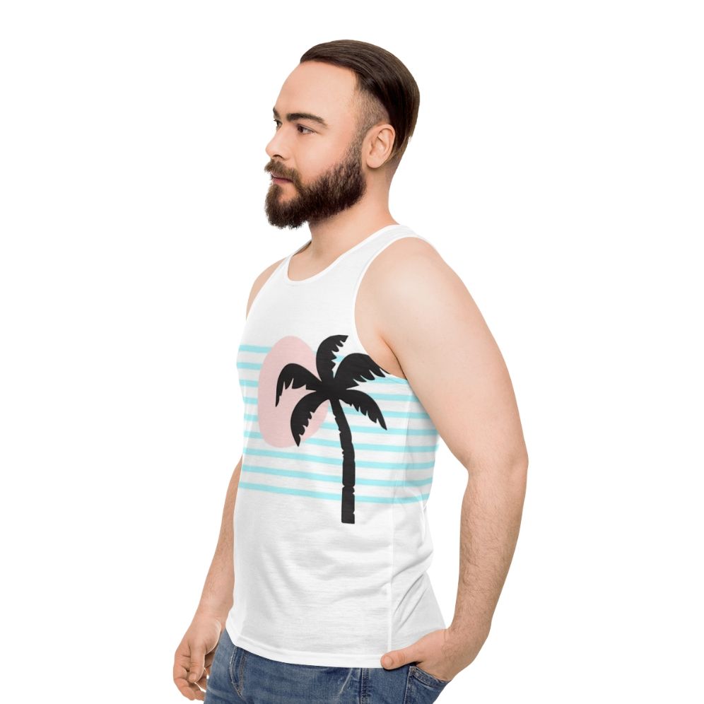 Retro unisex tank top for summer beach parties - men side