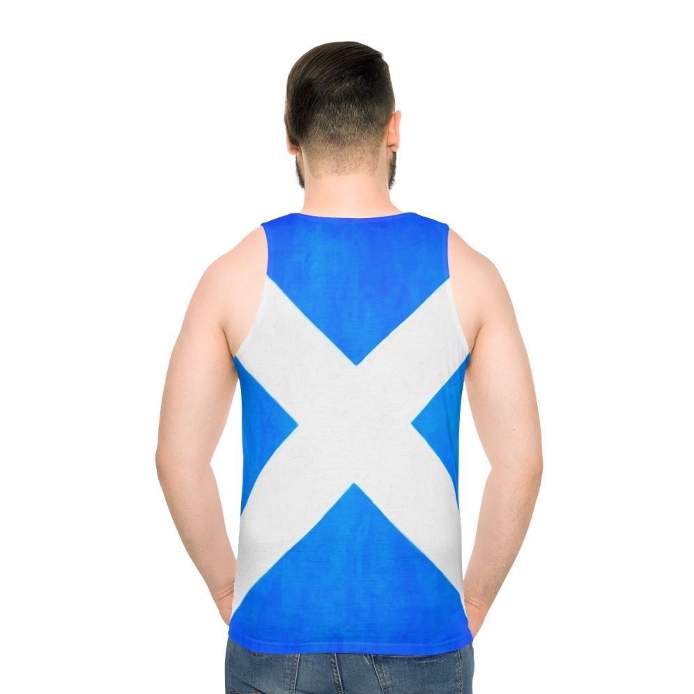 Vintage Scottish Flag Unisex Tank Top - men back