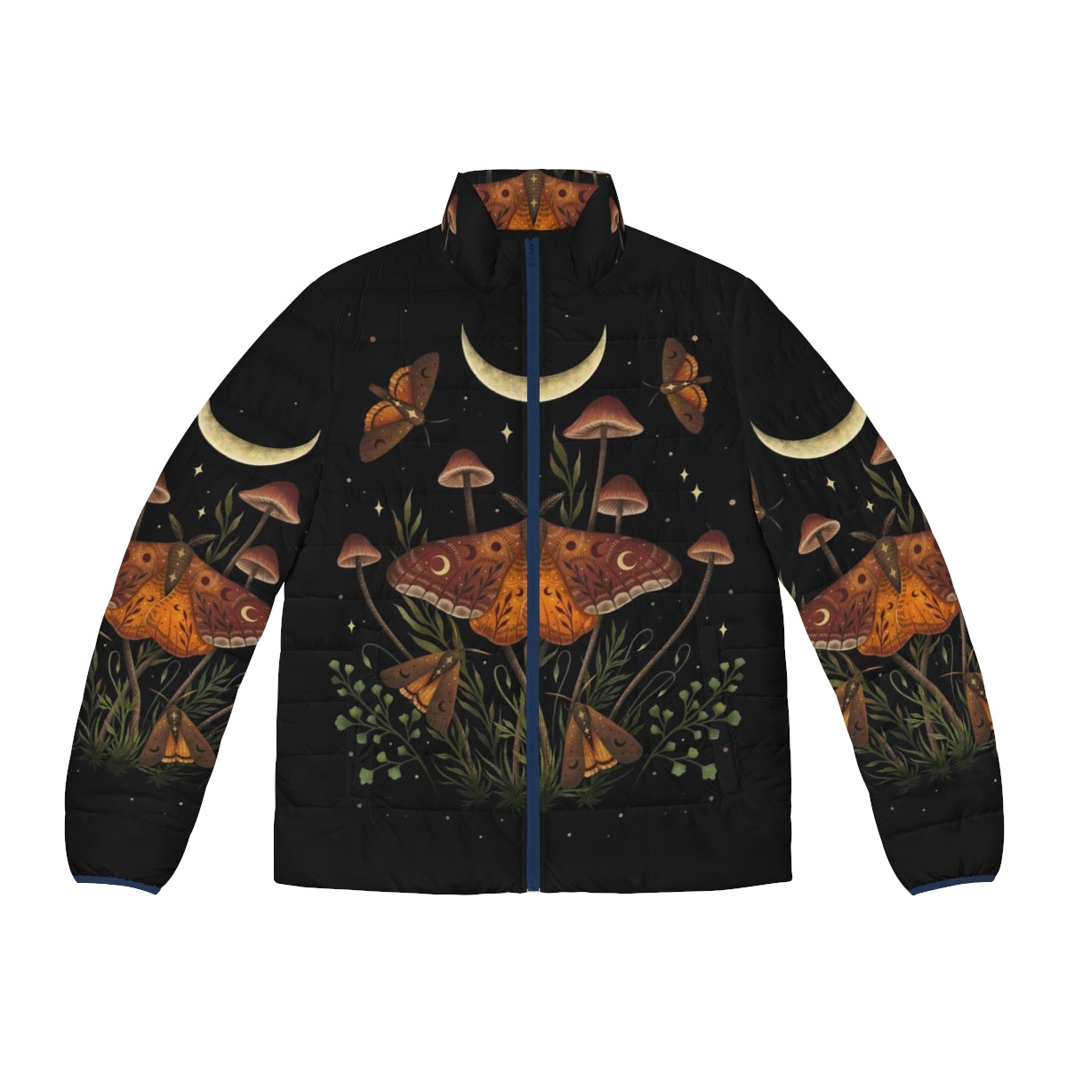 Autumn Light Underwing Puffer Jacket featuring a nature-inspired insect design