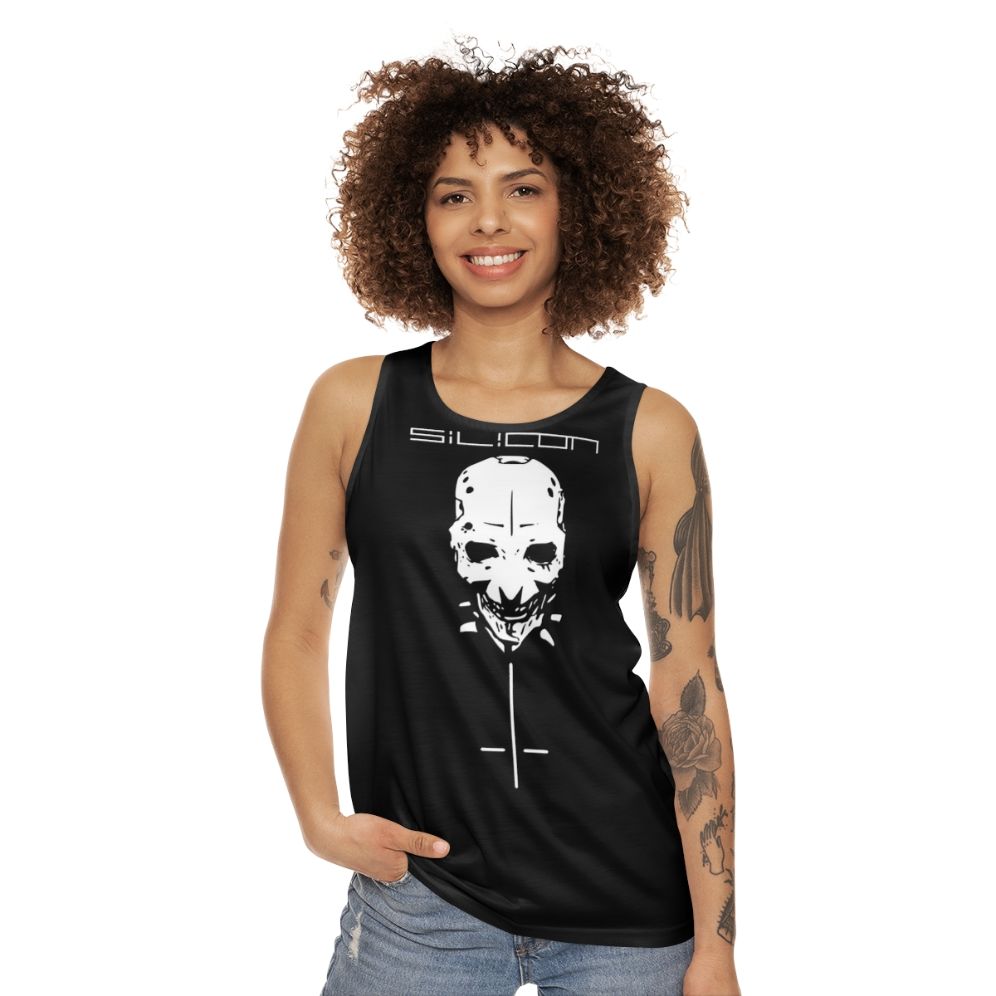 Sidonia no Kishi Unisex White Tank Top with Blame Logo - women