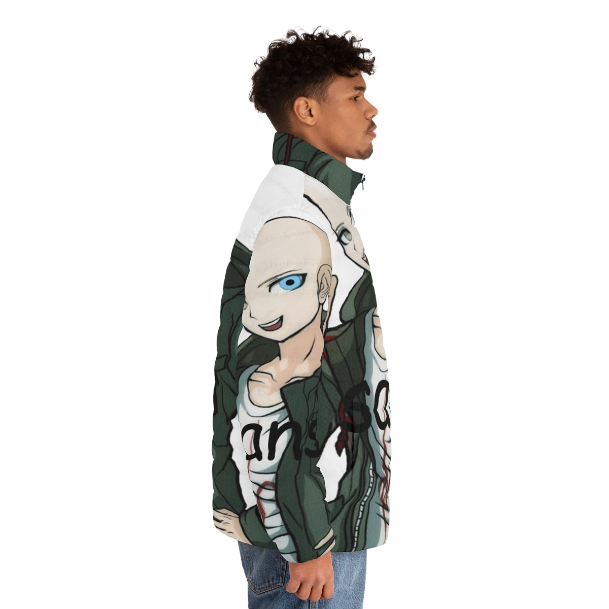 Komaeda Sans inspired anime puffer jacket with Danganronpa and Undertale design - men side right