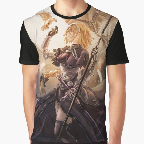 Joan of Arc anime character graphic design t-shirt for Fate series fans