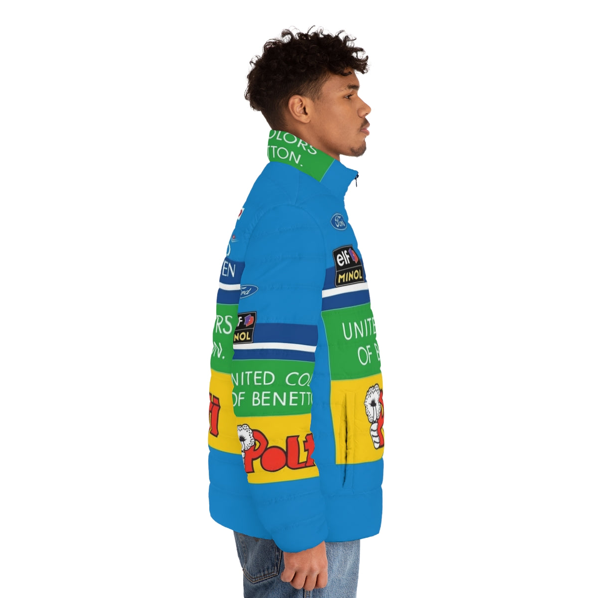 Benetton Tribute GP2 Puffer Jacket featuring the iconic Benetton livery - men side right