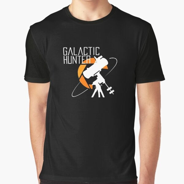 Galactic Hunter space and astronomy themed graphic t-shirt