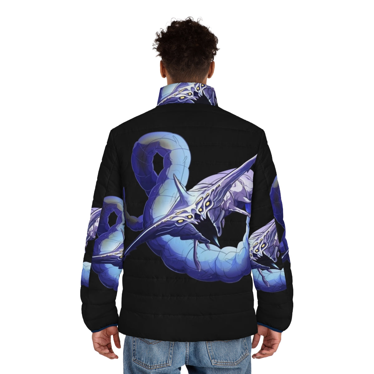 Ghost Leviathan Puffer Jacket Featuring Subnautica Alien Design - men back