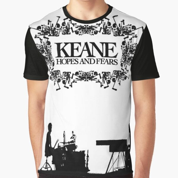 Hopes and Fears Graphic T-Shirt featuring the Keane band logo and album art