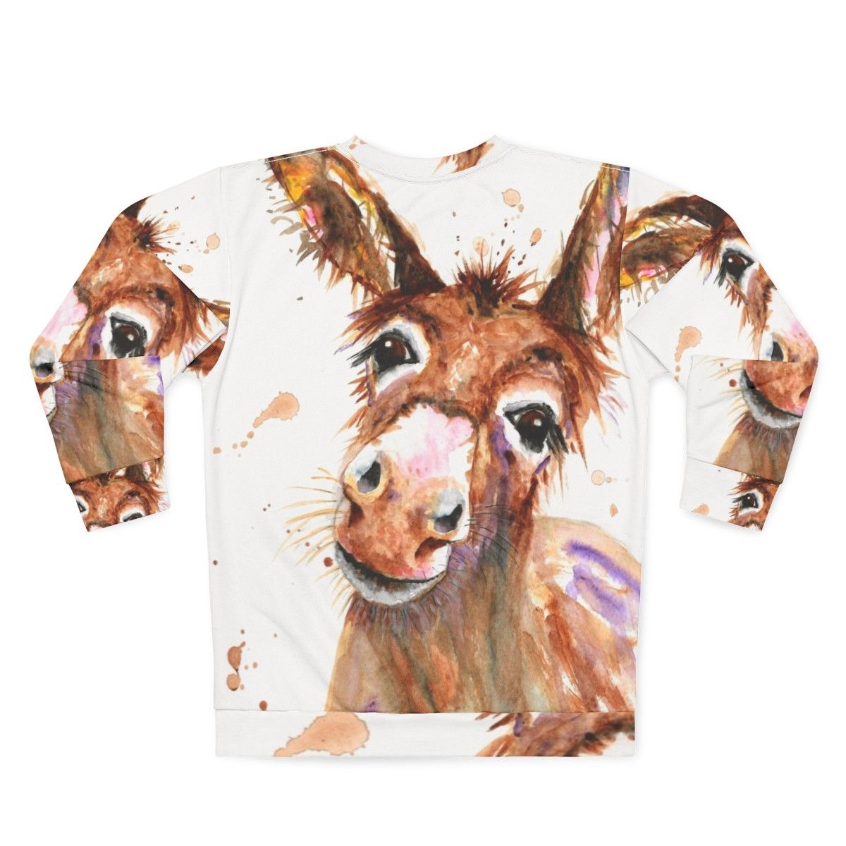 Cute donkey face printed on a cozy sweatshirt - Back