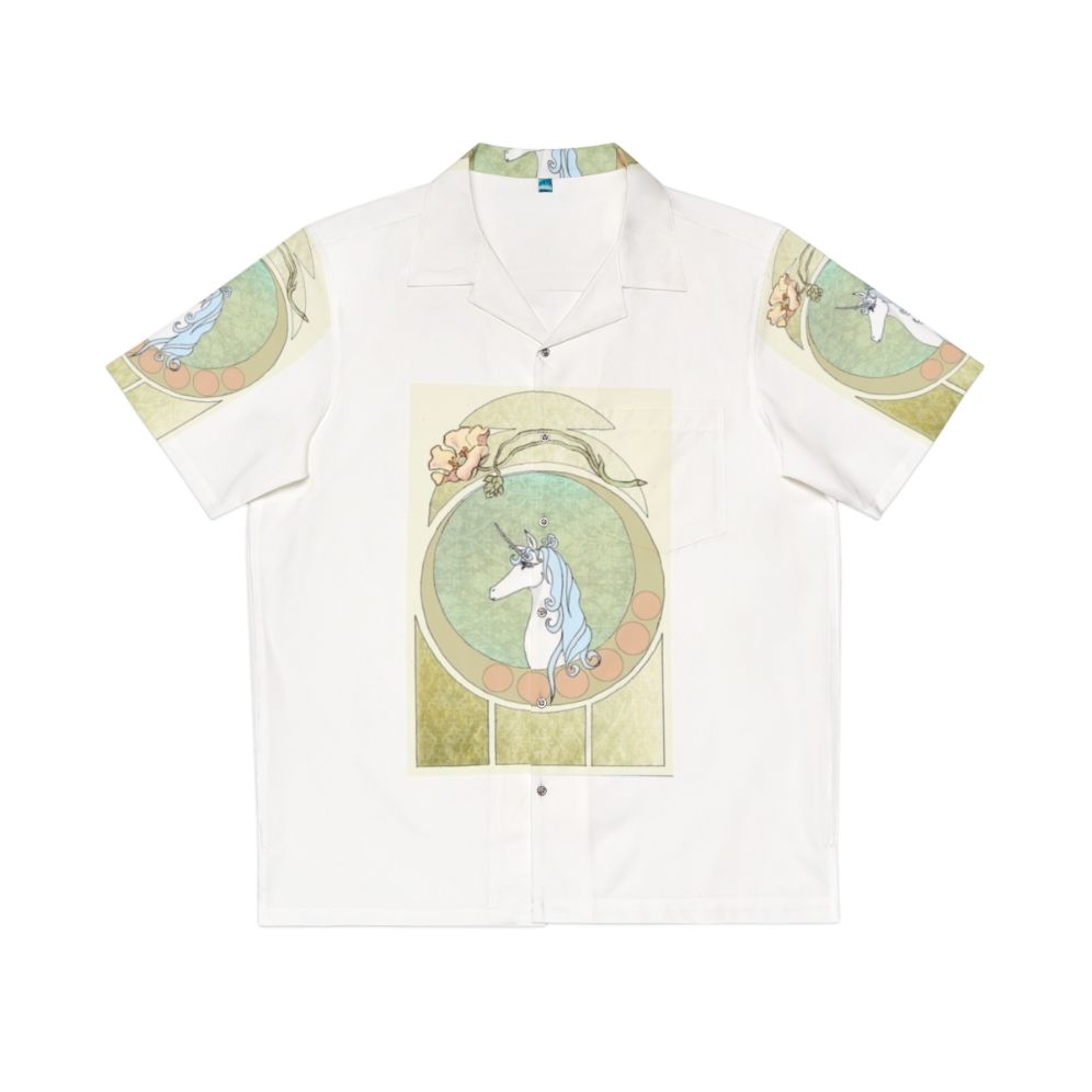 Art Nouveau The Last Unicorn Hawaiian Shirt featuring a unicorn design