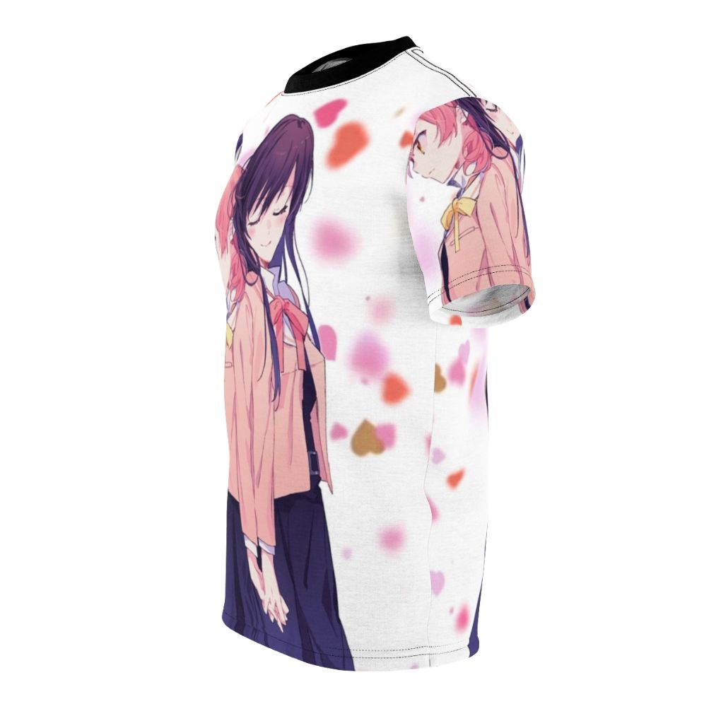 Anime inspired t-shirt featuring characters from the series Bloom Into You (Yagate Kimi ni Naru) - men left