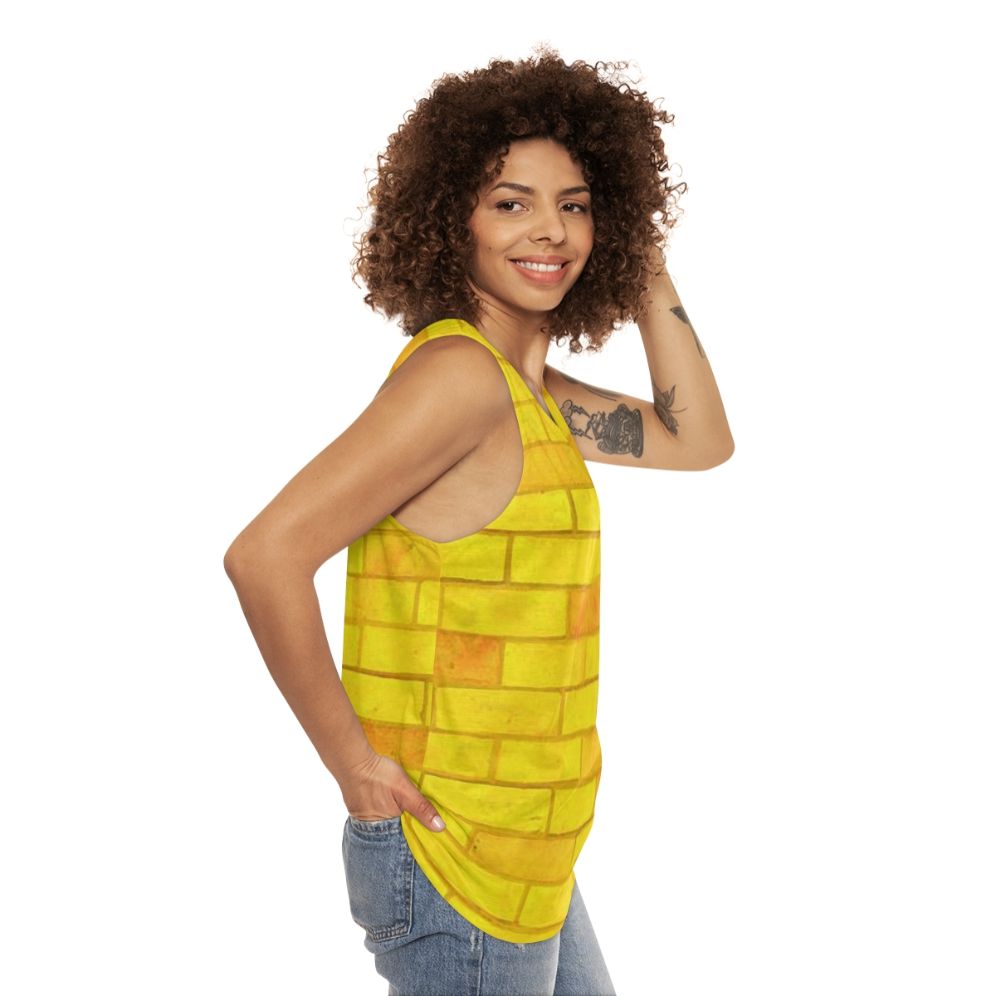 Unisex yellow brick road tank top - women side