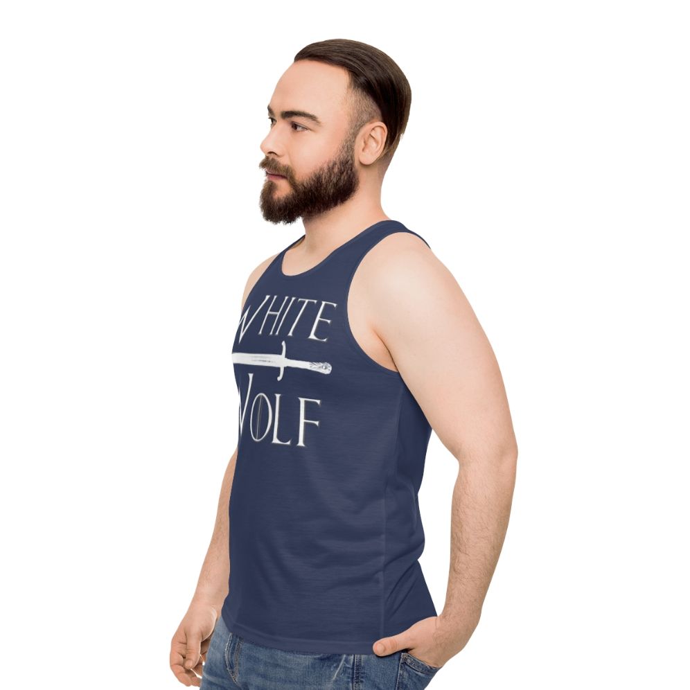 Unisex wolf print tank top - men side