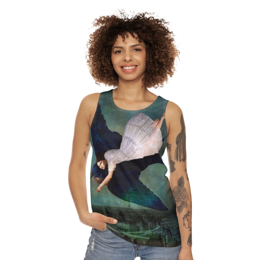 Unisex tank top with Paris night sky design - women