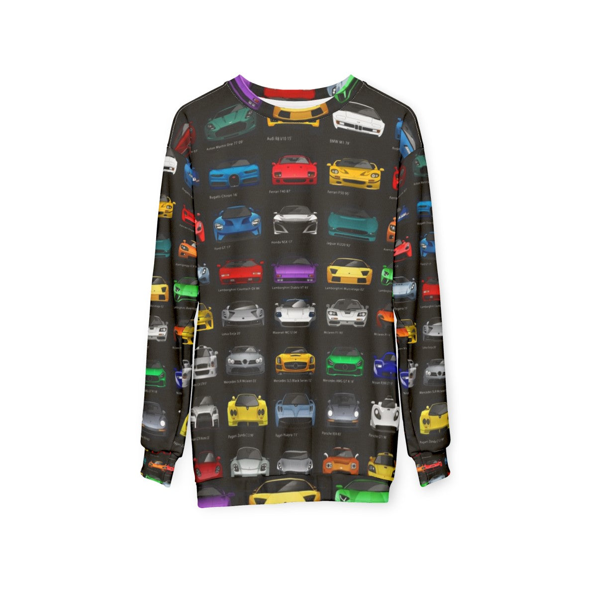 Minimalist super cars sweatshirt design - hanging