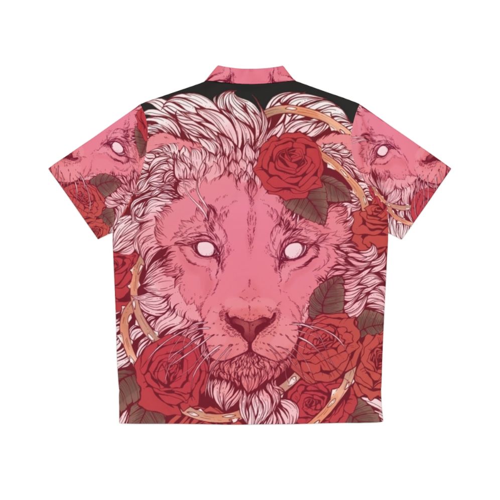 Crystal Lion Roses Hawaiian Shirt - Back