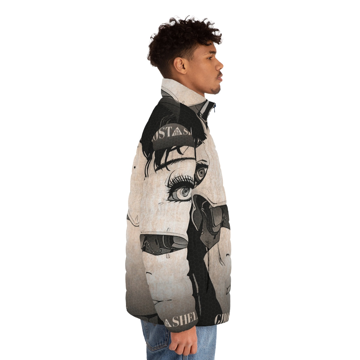 Ghost in the Shell inspired puffer jacket featuring Major Kusanagi - men side right