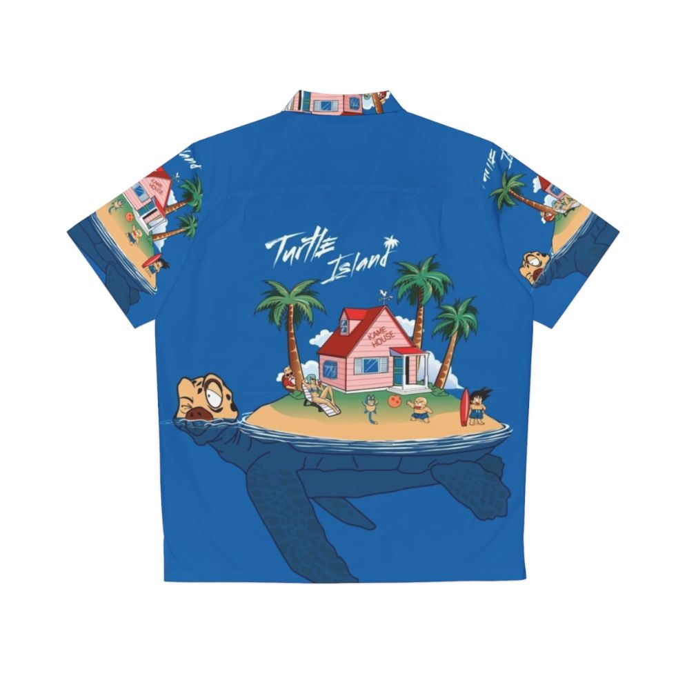 Turtle Island Anime-Inspired Hawaiian Shirt - Back