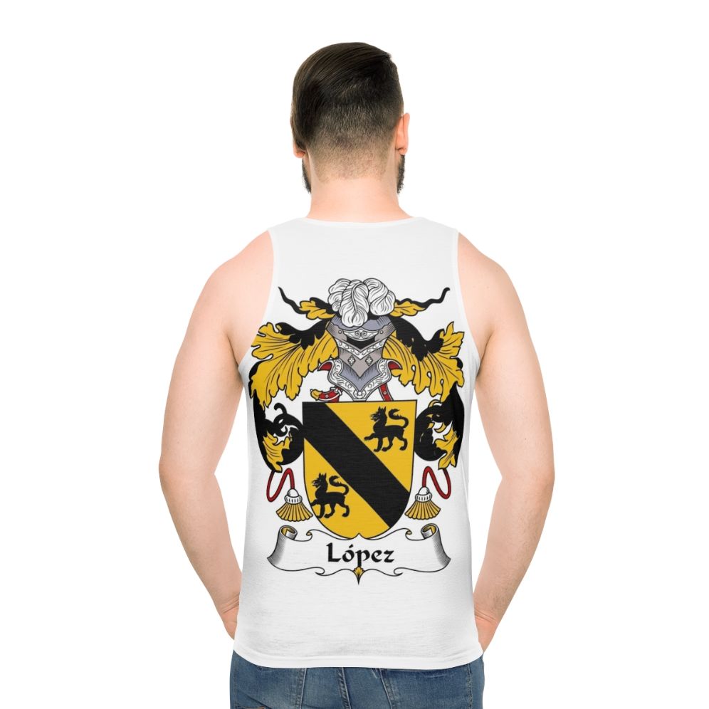 Lopez Coat of Arms Family Crest Unisex Tank Top - men back